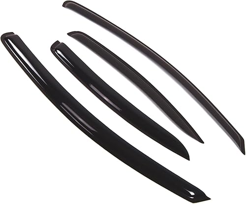 Tuningpros WD2-322 - Deflector de visera de ventana de montaje exterior, protector de lluvia, humo oscuro, juego de 4 piezas compatible con
