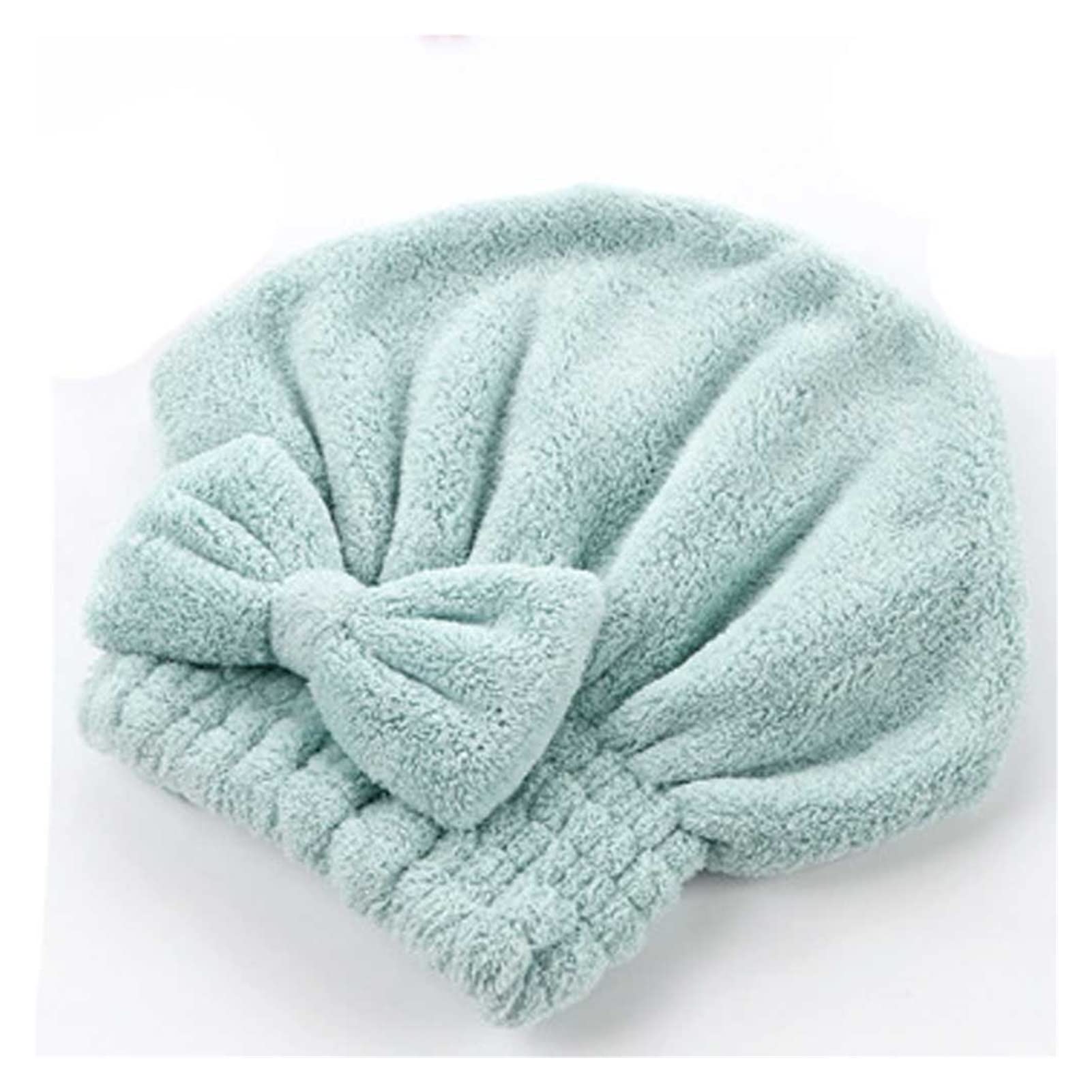 Serviette pour cheveux super absorbante en coral velvet vert anti-frisottis
