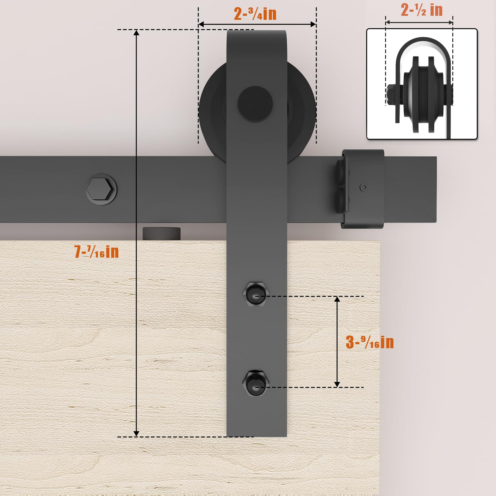 Barn Door Hardware Kit 5FT, Heavy Duty Modular Sliding Door Track Hardware Set for Interior & Exterior Doors — Amazon image 6