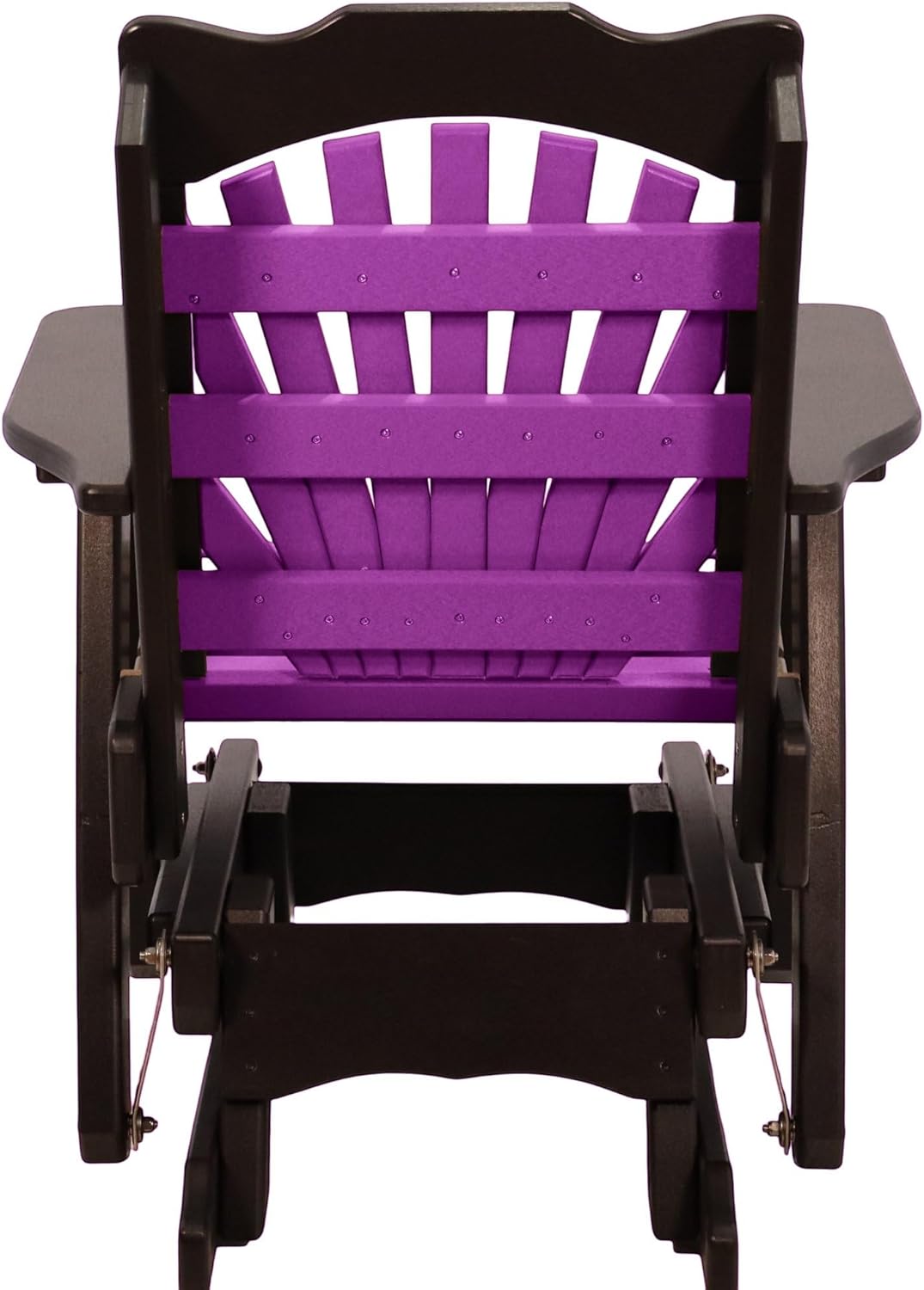2FT Purple FANBACK Glider Chair, Amish-Made All-Weather Poly Lumber Outdoor Glider, Stainless Steel Hardware, Made in USA Smooth, Silent Comfort