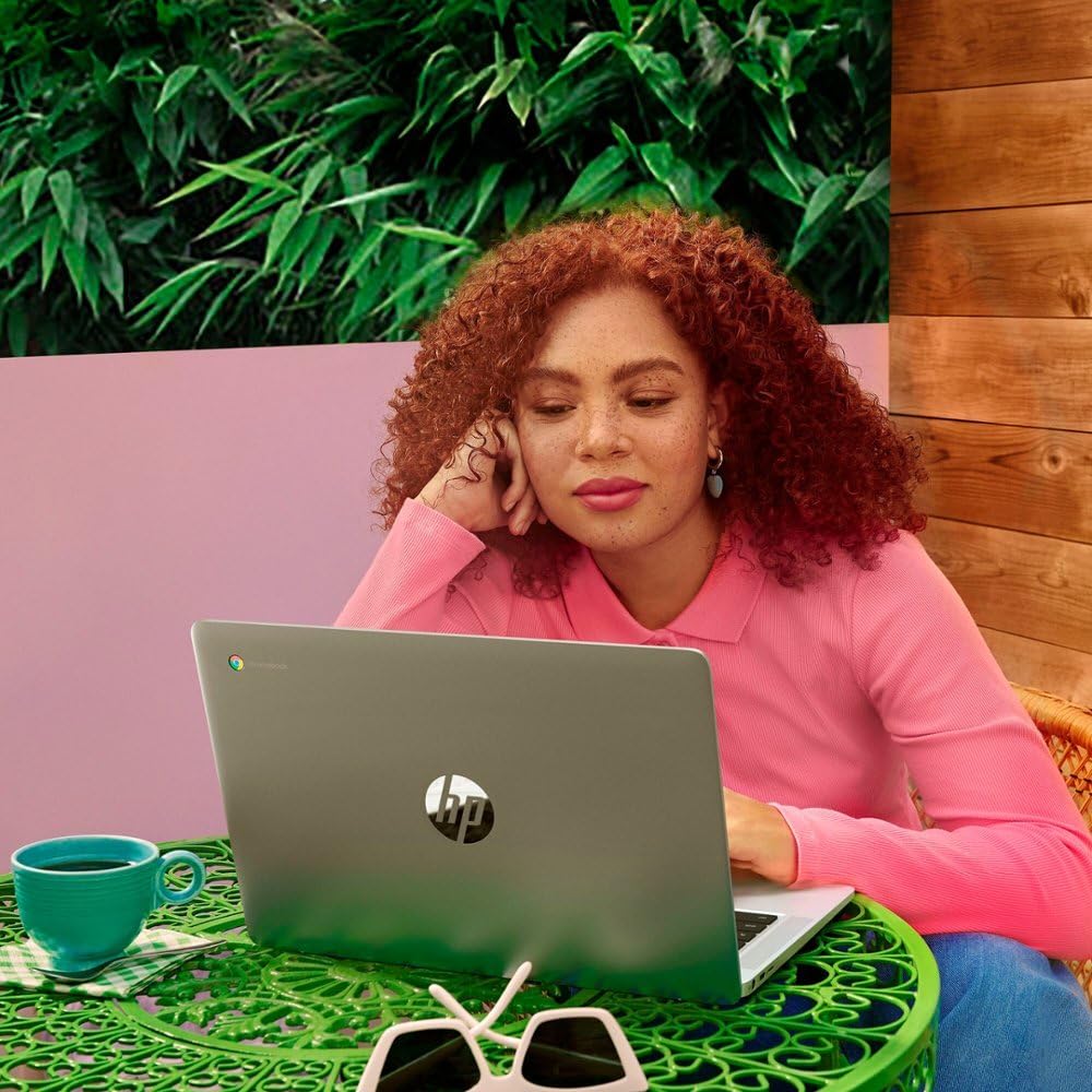 HP 14" HD Chromebook Laptop for Students, Intel Quad-Core N4120(> N4020), 4GB RAM, 64GB eMMC, WiFi, Webcam, HDMI, USB-A&C, 14 Hours Battery life, ZOOM, Chrome OS, CUE Accessories