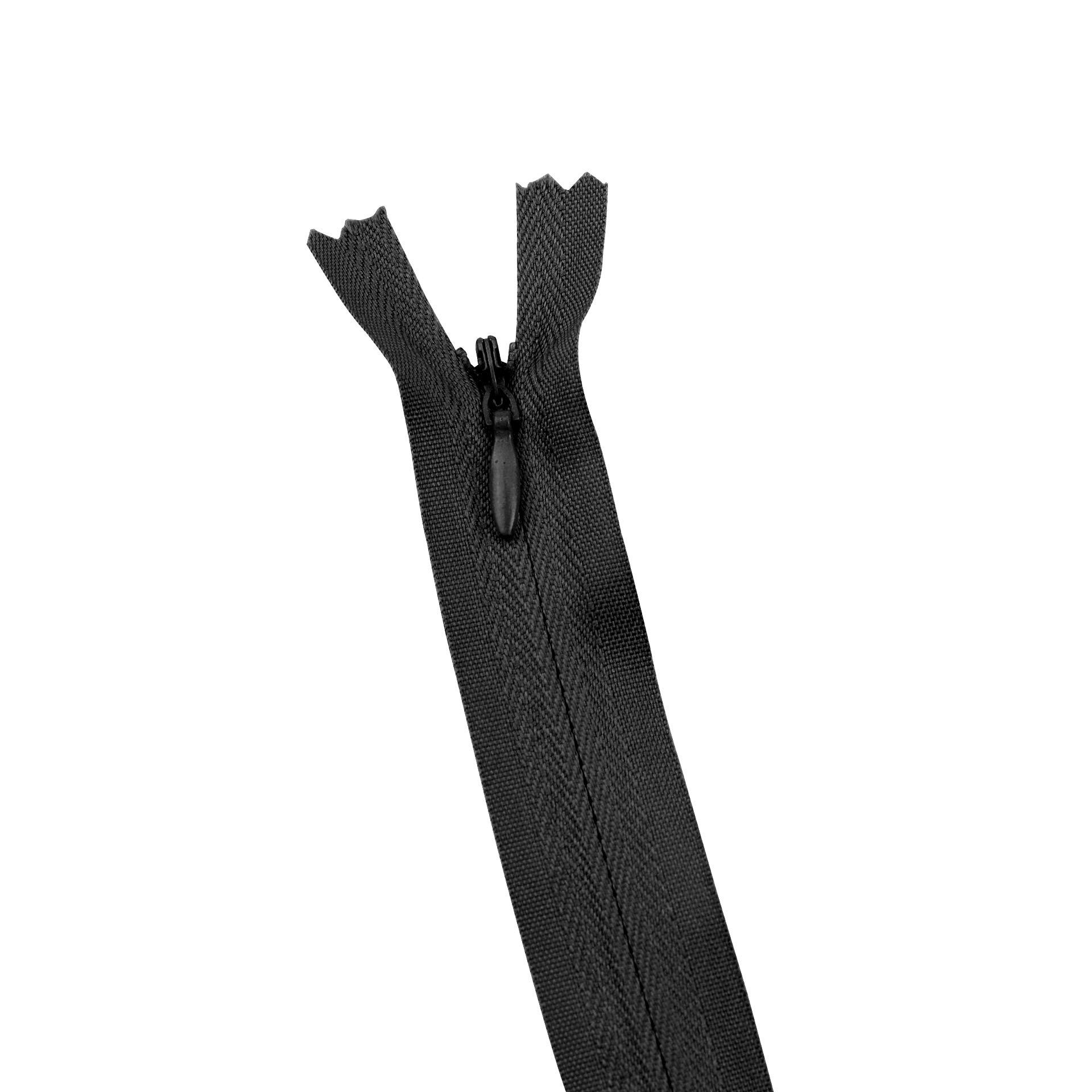 Zippers Sewing, Invisible Zipper Nylon 60cm Multicolor Pack of 20 for DIY Sewing(Black)