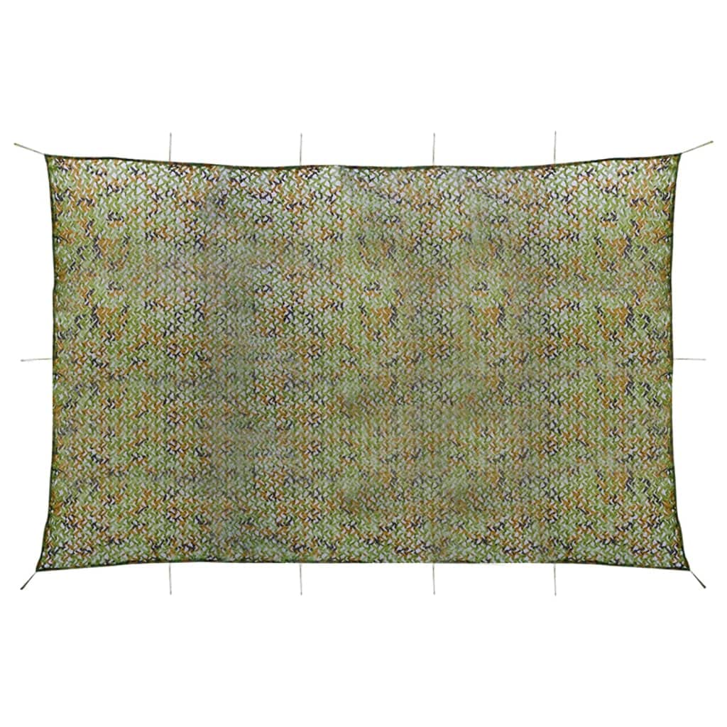 vidaXL Red de Camuflaje con Bolsa de Almacenamiento Acampar al Aire Libre Vehículos Observación de Aves Caza Pistolas Juego de Paintball Verde 5x7 m