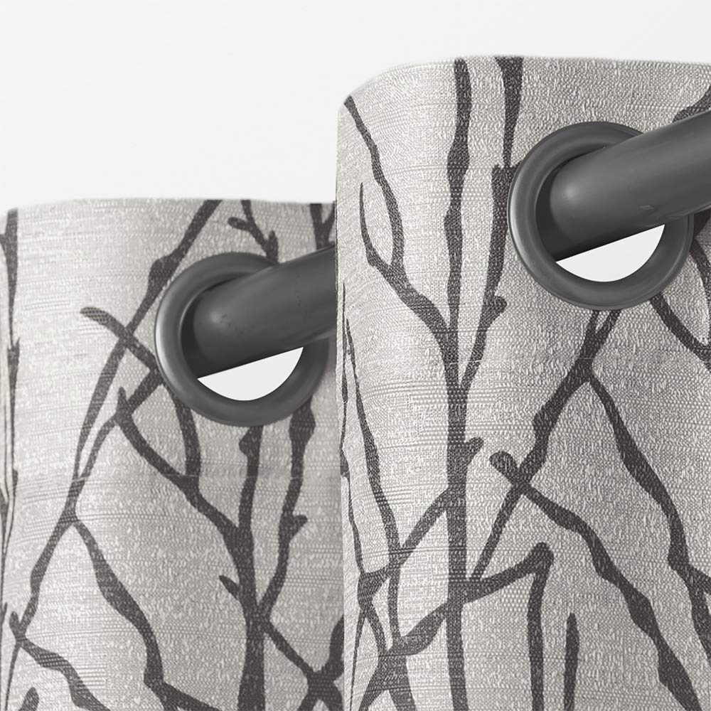 Exclusive Home Curtains Branches Grommet Top Panel Pair, Black Pearl, 54x96, 2 Piece - Image 3