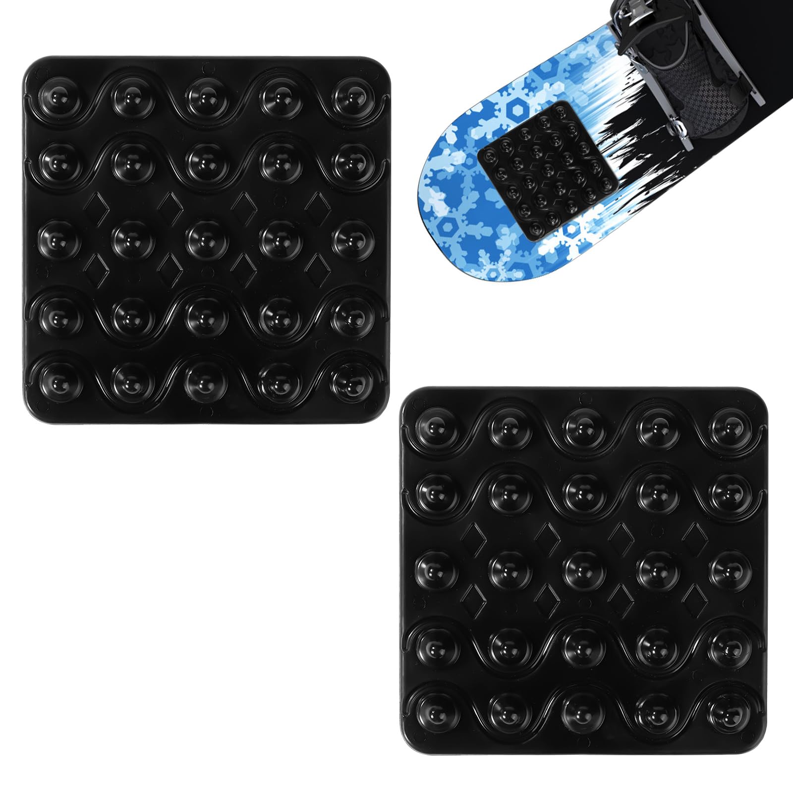 2szt Snowboard Stomp Pads, Antyposlizgowe Czarne Snowboard Stomp Pads Samoprzylepna Snowboard Step Pad Winter Zapewnia Dodatkowa Przyczepnosc Podczas Jazdy na Snowboardzie