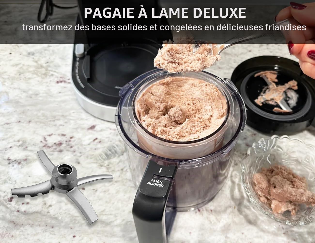 Pour Ninja CREAMi Deluxe, pelle à crème glacée, pièce de rechange compatible avec la machine à crème glacée Ninja Creamy NC501 NC500 séries, accessoires en acier inoxydable Creamie