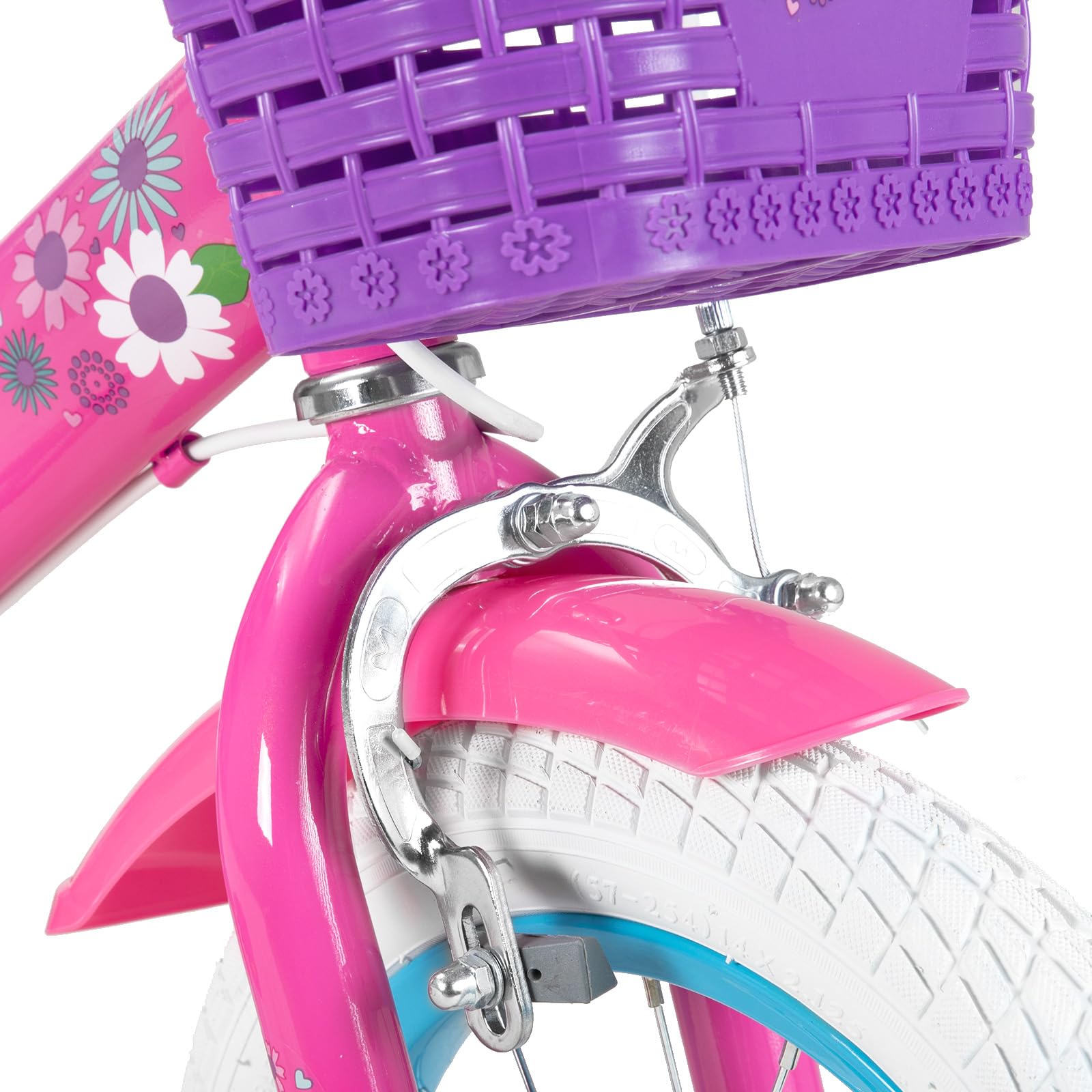 STITCH Little Daisy - Bicicletta per bambini da 3 a 5 anni, 14 pollici, con ruote di supporto con cestino e stelle filanti, colore: Viola