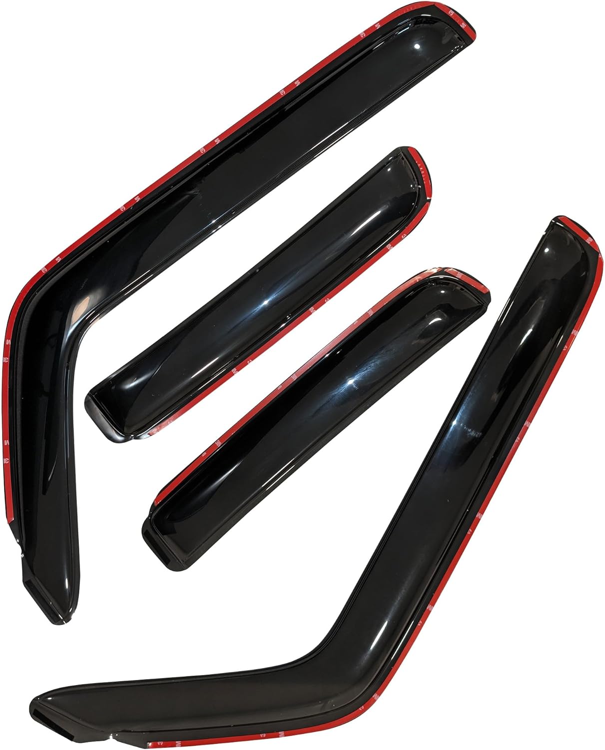 Black Horse Off Road [BHOR] in Channel Rain Guards/Wind Deflectors Compatible with 2023-2024 Chevrolet Colorado|2023-2024 GMC Canyon Crew Cab Smoke 4 PCs - 1494218IN