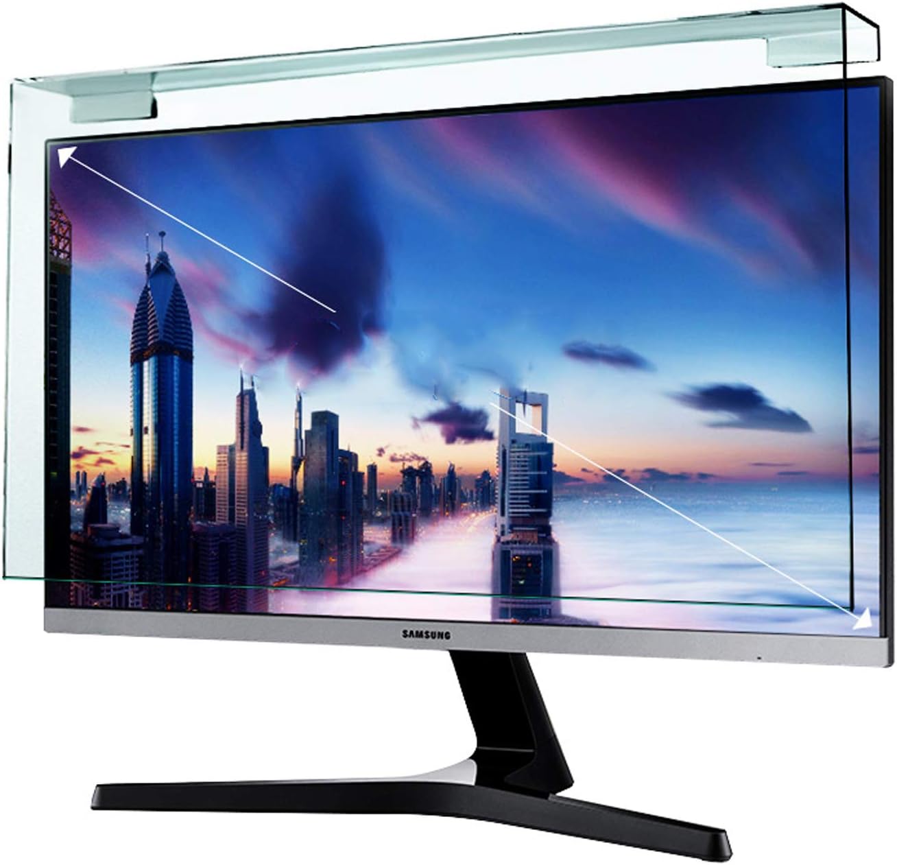 WLWLEO Computer Screen Protector Film Anti Blue Light Hang Protector Panel Relieve Eye Strain, Anti-Scratch Film for 22-27 Inch Computer Monitor