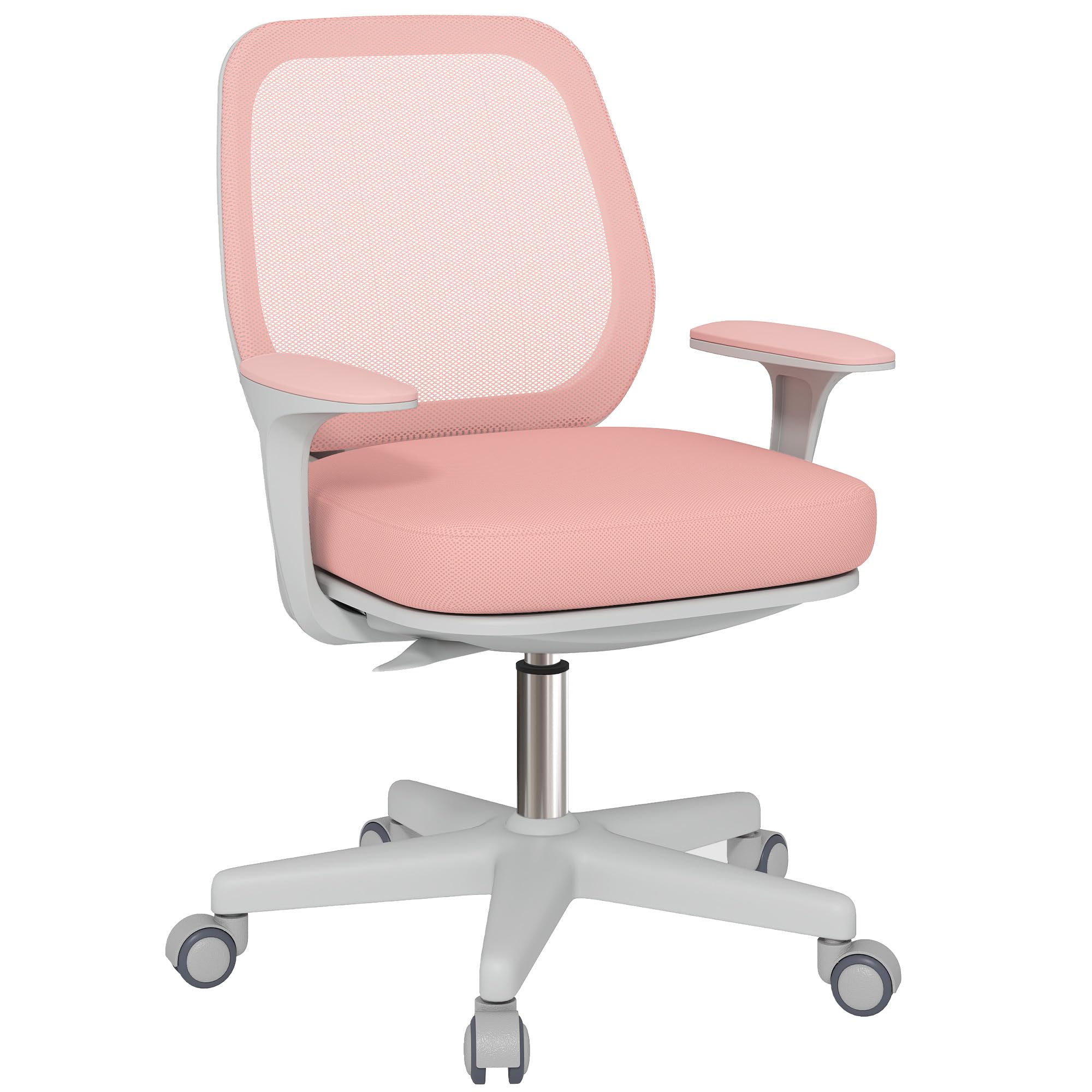 Vinsetto Office Chair, Breathable Mesh Swivel Desk Chair with Adjustable Height for Home Office, Study, Pink — image 1