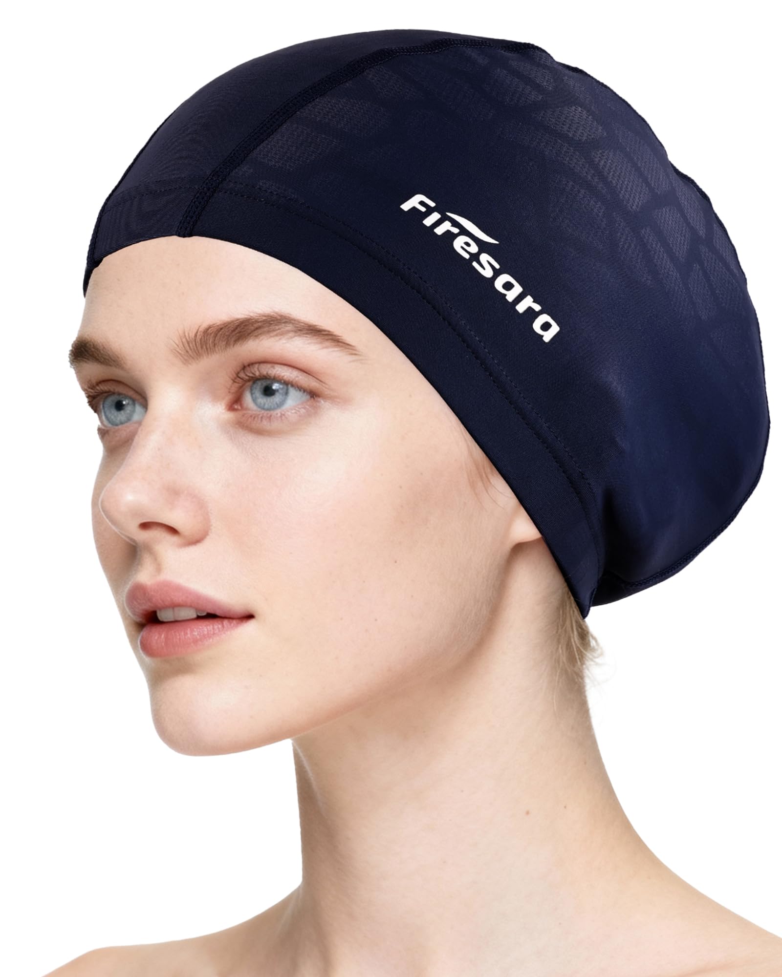 Firesara Extra Large Fabric Swimming Cap for Long, Thick Hair, Comfortable, Non-Slip Swimming Cap for Braids, Buns, Dreadlocks and Weaves, Breathable, Quick-Drying, Designed for Women and Men