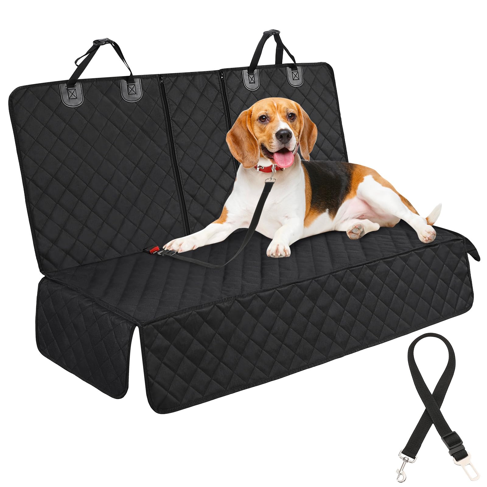 pupuluck Dog Car Seat Cover, Waterproof Dog Back Seat Cover, Nonslip Scratch Proof Back Seat Protector for Universal Cars & SUVs Rear Seats, Durable 137×126cm