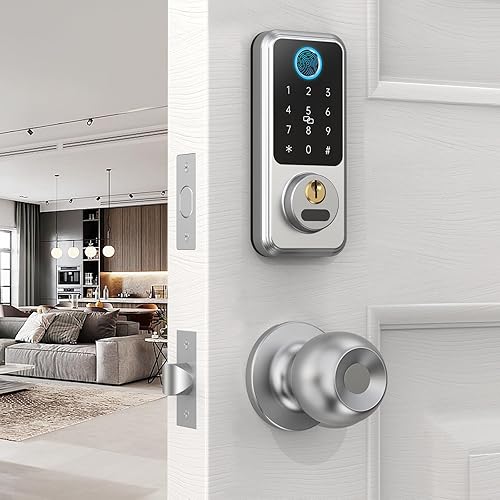 Miniatura 4 de hornbill Juego de manijas de puerta sin llave Perillas de puerta de paso sin bloqueo para puerta delantera, manija de puerta de paso redonda