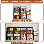 Large Freezer Organizer Bins,Upgraded Bottom Leak-Proof net,Fit 10 to 20 Cu Ft Chest Freezer,4Pack, Expandable Stackable Chest Freezer Containers with Handle(Black-4Pack)