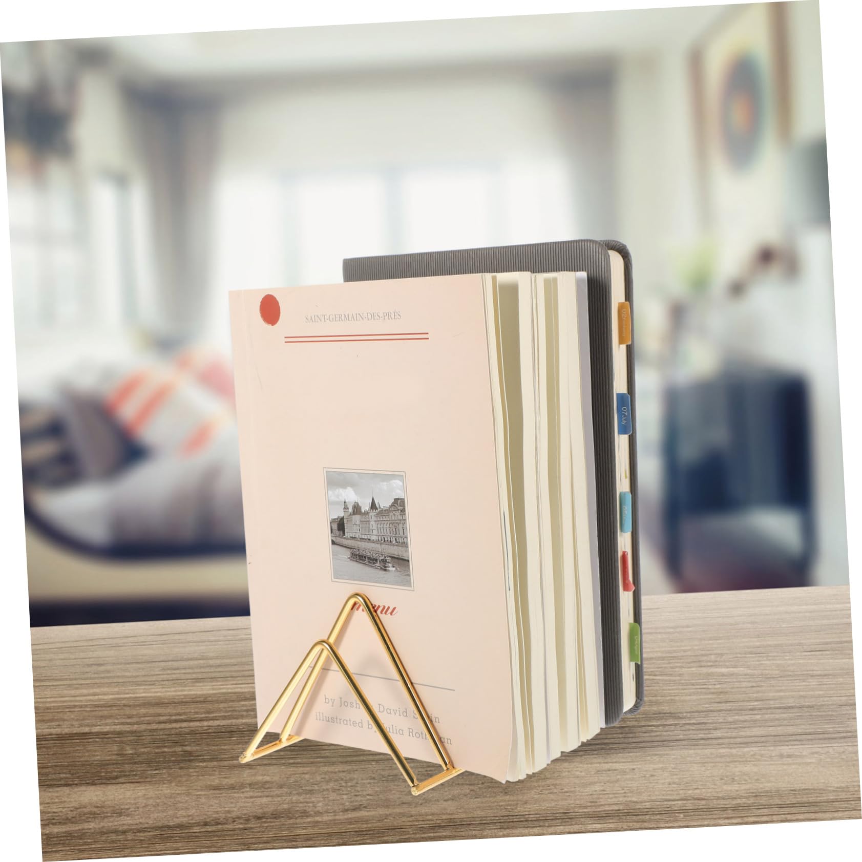 4-teiliges Schreibtischbuch Multifunktionaler Zeitschriftenhalter Eisen Buchstützen Boohelf Sto Schreibtischzubehör für Zuhause & Büro