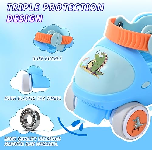 Miniatura 6 de Patines de ruedas ajustables para niños y niñas con bloqueo de ruedas para principiantes y bebés
