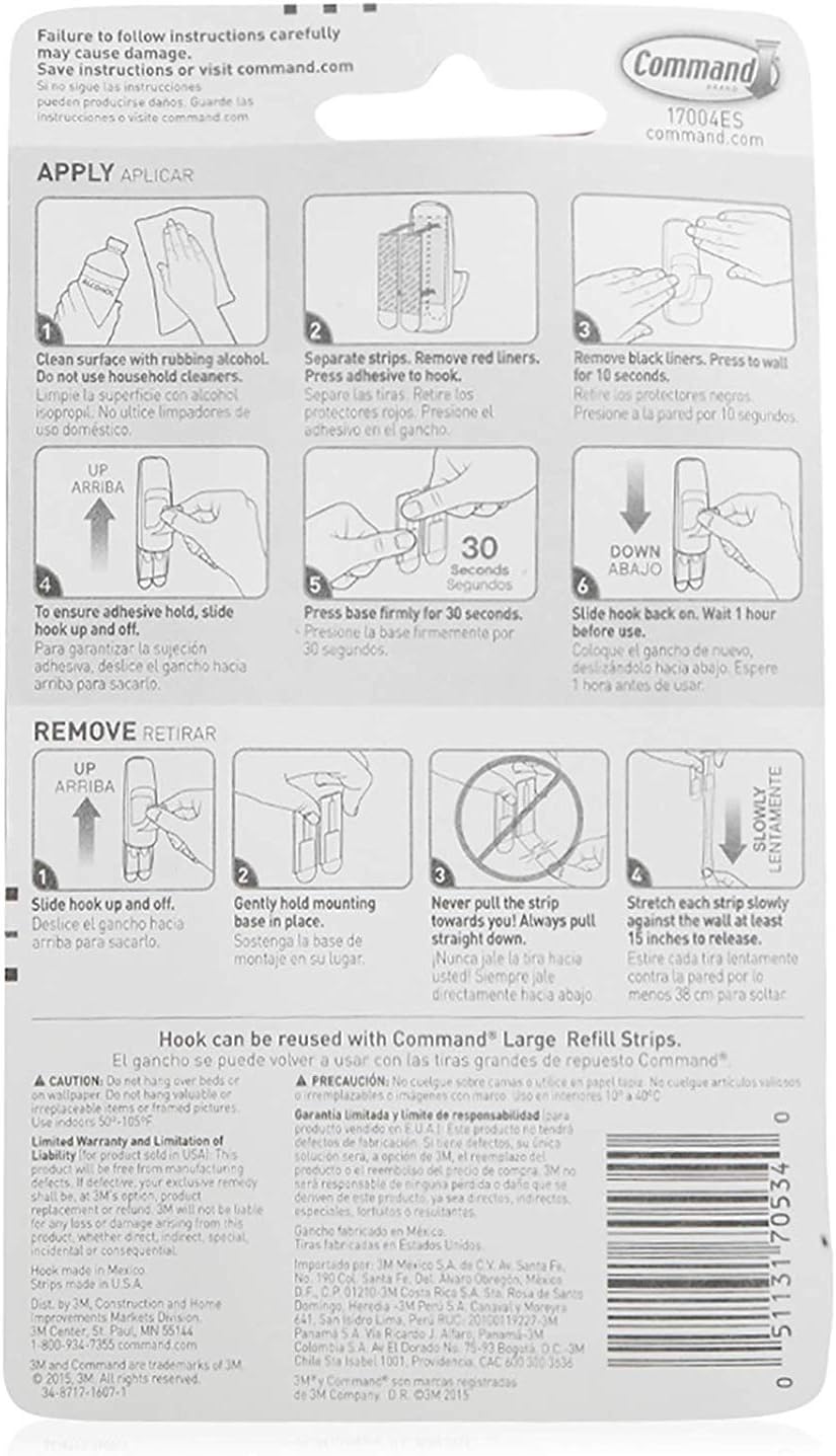 Command Strips 17004 Jumbo Hook with Command™ Adhesive
