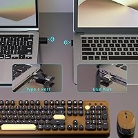 Vista 3 de Combos de teclados de computadora inalámbricos y mouse, teclado retro colorido de máquina de escribir COVEVA con teclas redondas, set de teclado