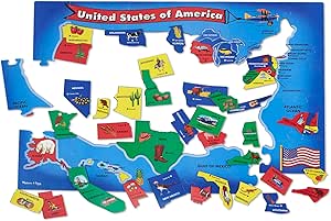 Melissa &amp; Doug USA Map Floor Puzzle - 51 Pieces (2 x 3 feet) - FSC Certified