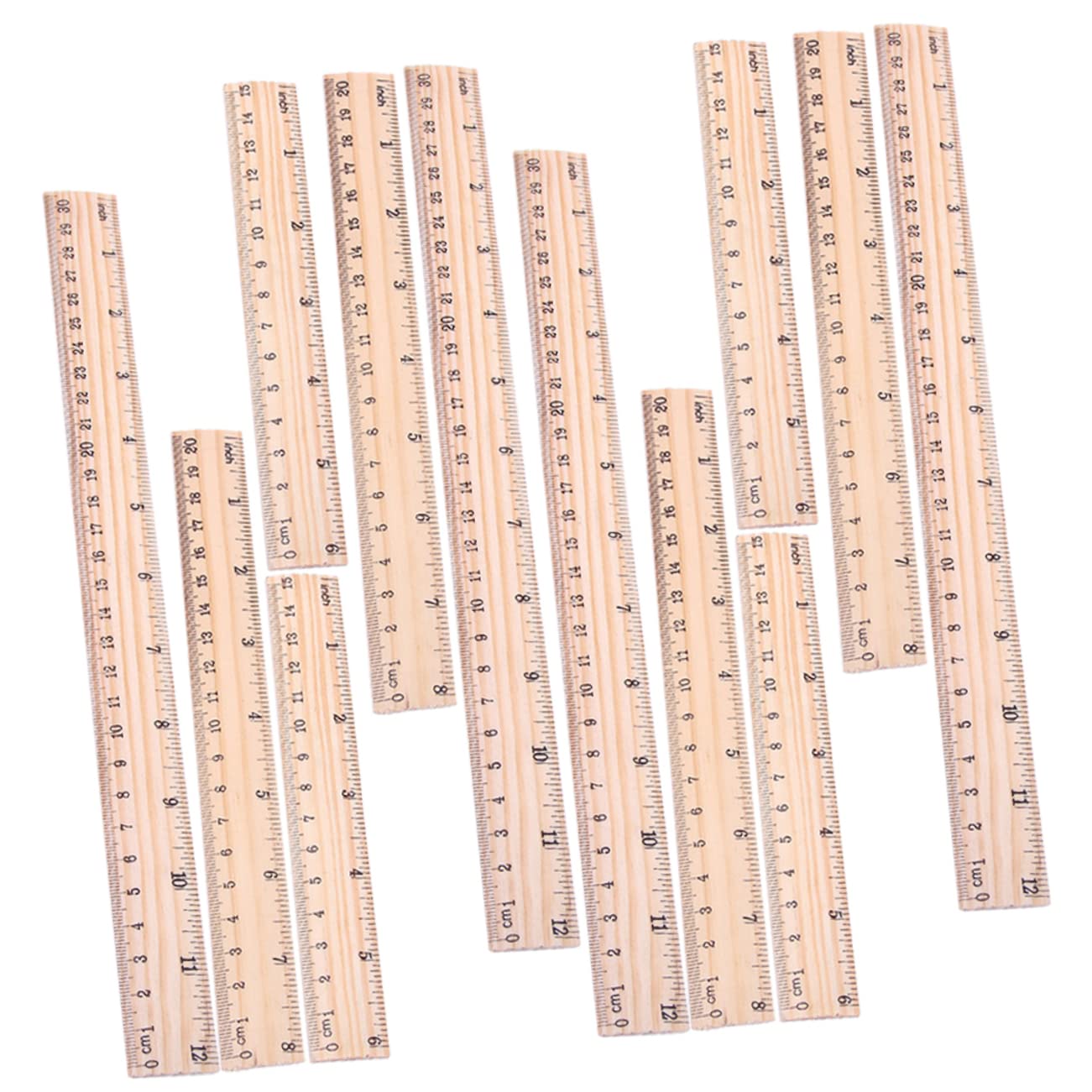 Lurrose Lot De 5 Règles En Bois Règle De Mesure Pour Étudiants Outils Dapprentissage Des Mathématiques Règle Pliante 12 Pièces X 5