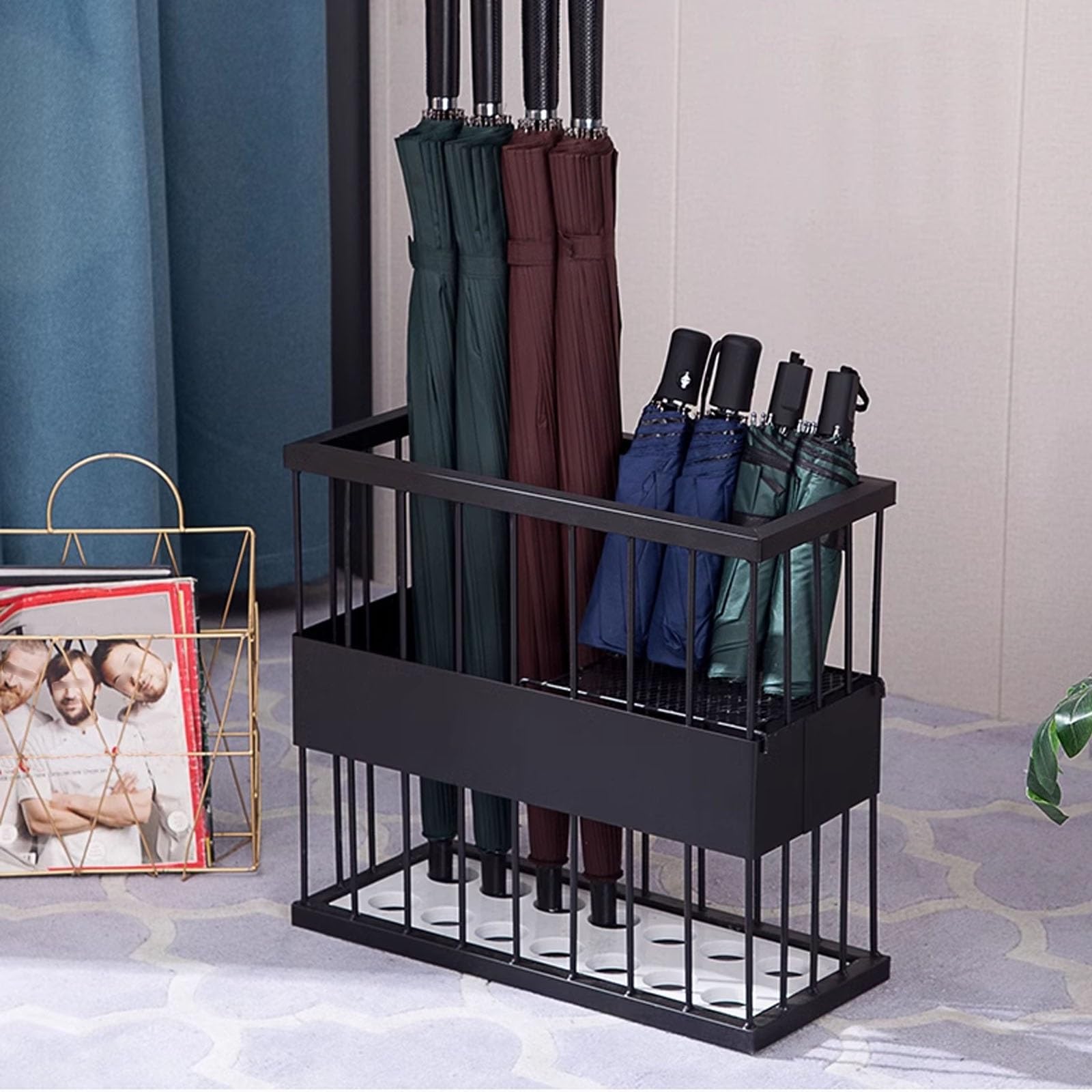 HYLYGFH Metal Modern Style Umbrella Stand with Marble Base for Entryway Strong Space Saving Holder
