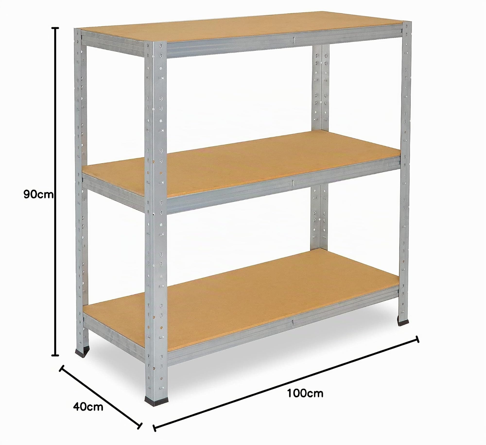 shelfplaza® 90x100x40cm Home Étagère Charge Lourde galvanisé/Etagere Metallique 3 Niveaux / 175kg capacité Charge/Etagere en Metal, étagères de Rangement & Etagere Rangement Garage Acier
