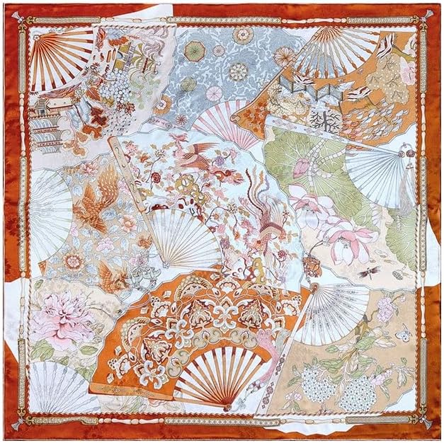 Luxury Fashion Women's Silk Satin Scarf Scarves Print Floral Pattern Shawl Large square Wraps for Women Handbag Belt