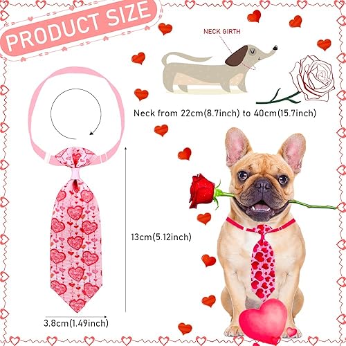 Miniatura 3 de 18 corbatas para el cuello del perro del día de San Valentín, ajustables a granel, color rosa y rojo, lazos para el día de San Valentín, diseño de