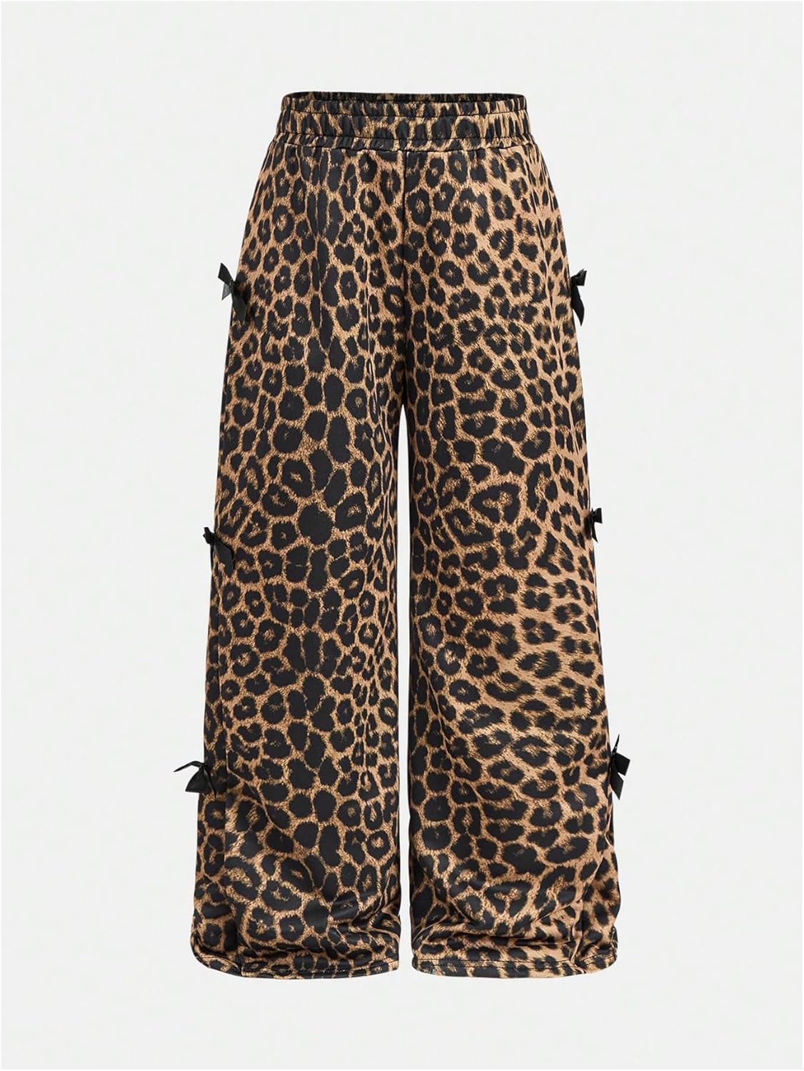 WDIRARA Girl's Bow Side Waist Track Pants Cute Wide Leg Trousers - Image 4