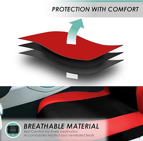 Miniatura 6 de FH Group FH-FB030115 Combo Set Fundas de asiento de tela ligera y brisa Aptas para bolsa de aire y división W FH2033  F14407 Alfombrillas de piso