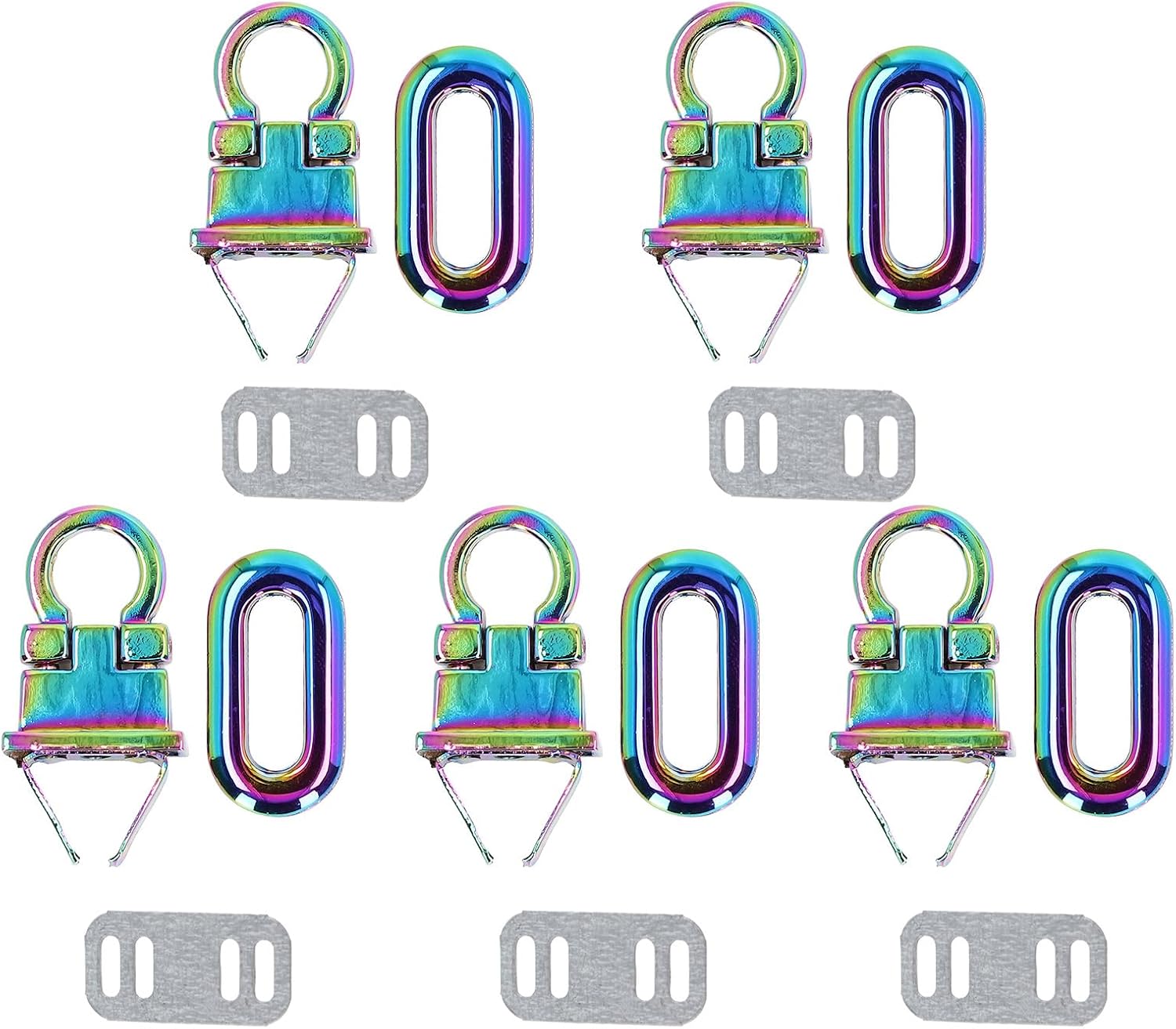 5 Pcs Flip Lock Zinc Alloy Oval Bull Nose Luggage Lock, Colorful Twist Lock for Purse Handbag DIY Craft, Clamshell Turn Lock with Gasket for Messenger Bag Wallet Closure
