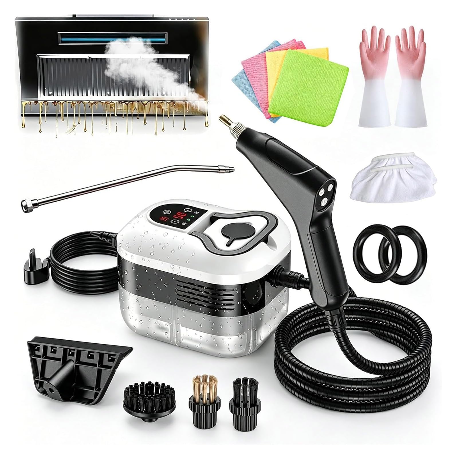 Cuiseur vapeur haute température 2500W réglable avec chauffage ultra rapide en 10s