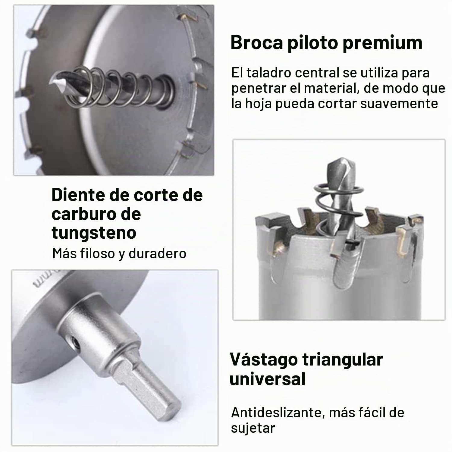 Juego de 23 sierras de corona de metal duro, 16 mm-100 mm, TCT, broca de metal duro, acero inoxidable, hierro y cobre
