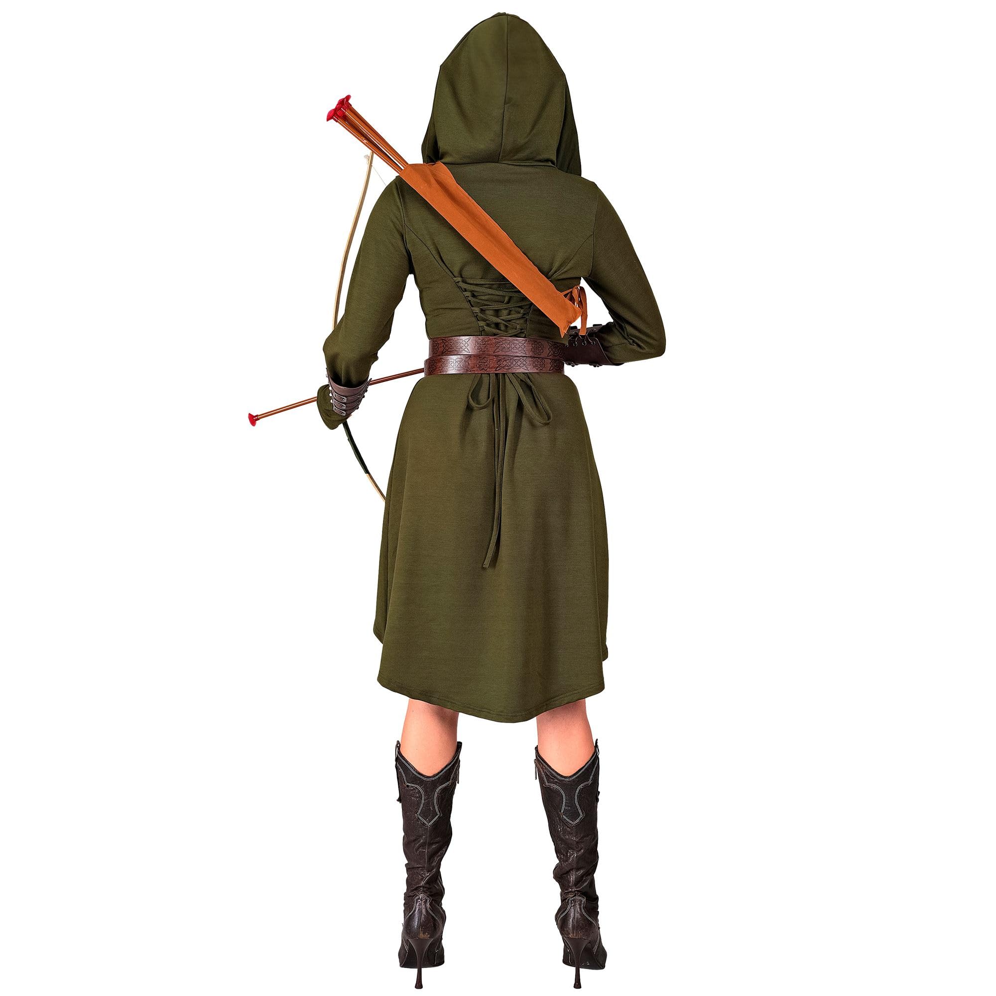 W WIDMANN MILANO Party Fashion - Medieval Gothic Dress with Hood Costume for Carnival Knight Festival, Green, XL - Image 4