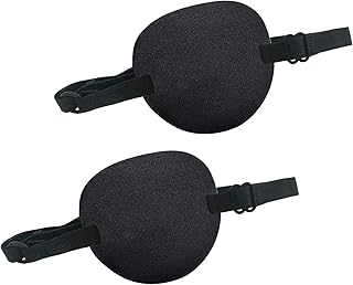 2 Pcs Eye Patch,Medical Eye Patch Comfortable Pirate Eye Patch Medical Eye Patch with Adjustable Buckle Amblyopia Lazy Eye Patches for Left or Right Eyes Strabismus for Adults and Kids