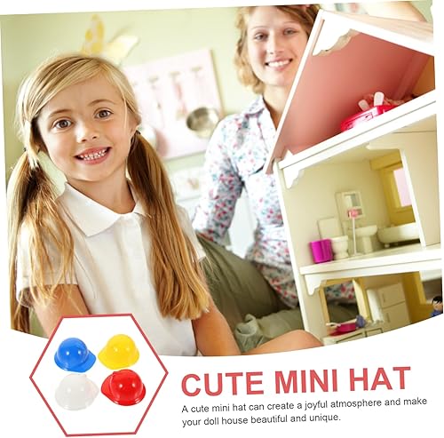Miniatura 8 de 40 piezas de mini sombrero de construcción, accesorios para pasteles, sombreros duros para cascos de plástico, pequeños pollos cascos, casco de