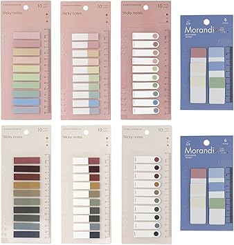1320pcs Sticky Tabs, Color Writable Morandi Sticky Tabs, Repositionable Translucent Pastel Page Markers Annotation Book Tabs for Annotating Books Aesthetic