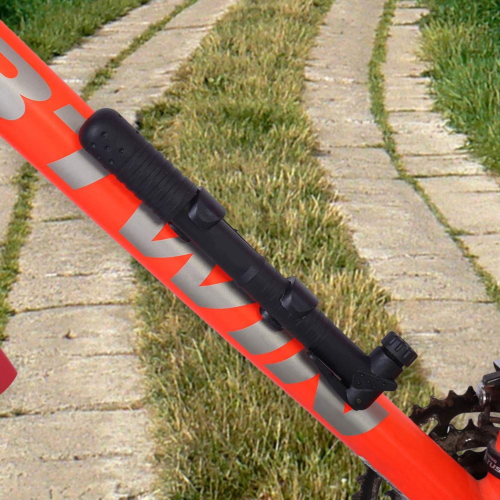 Mini Przenośna Nylonowa Pompka Rowerowa 120 PSI Inflator do Rowerów Szosowych i Górskich Czarna 1 Mini Pompka + 1 Wspornik Montażowy