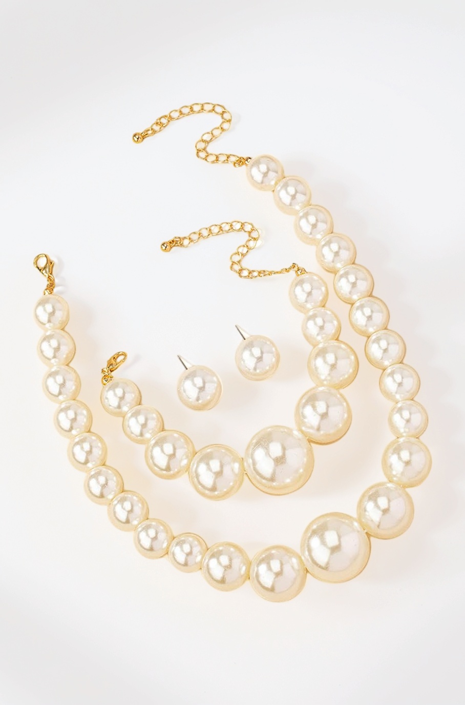 Shining Diva Latest Stylish Design Pearl Bracelet Earrings Combo Necklace Jewellery Set for Women