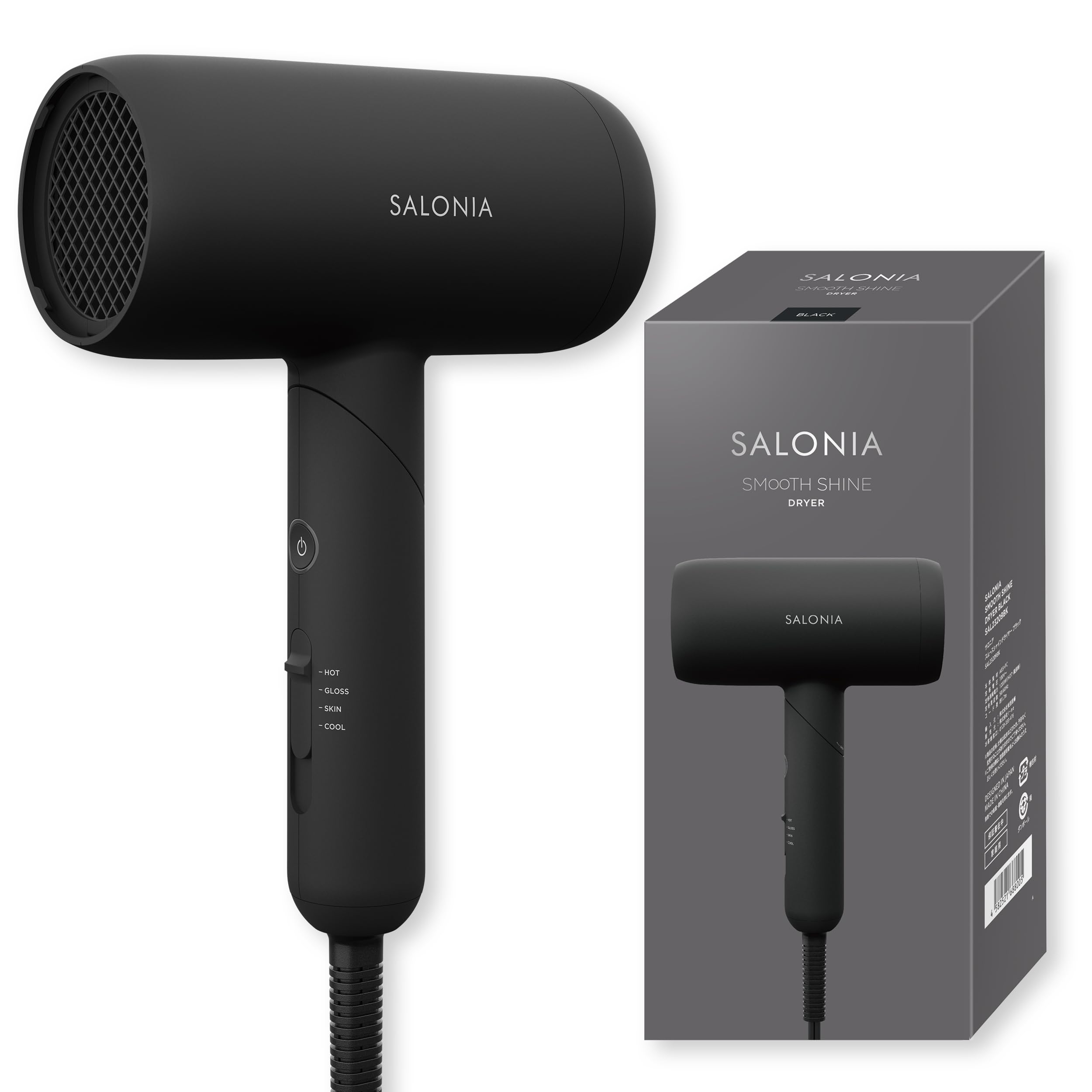 SALONIA サロニア スムースシャイン ドライヤー 大風量 速乾 軽量 ヘアドライヤー ブラック(中古:非常に良い) Amazon.co.jp: SALONIA サロニア スムースシャイン ドライヤー 大風量