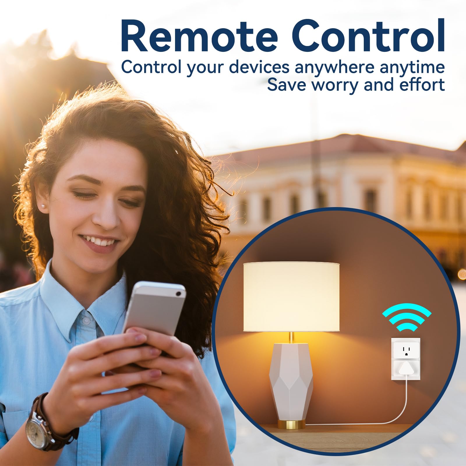 2 Pack Smart Plugs WiFi Outlets Compatible with Alexa Google Assistant 15A 1800W Max Smart Socket with Timer — view 5