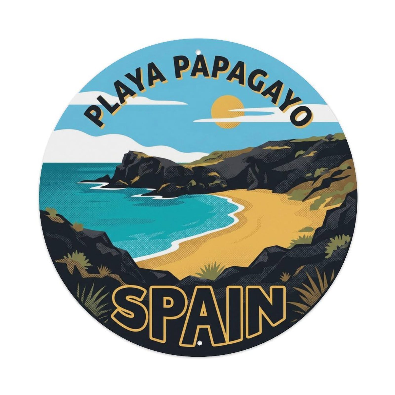 Lanzarote Papagayo Beach Spain Landmark Travel Metal Tin Sign