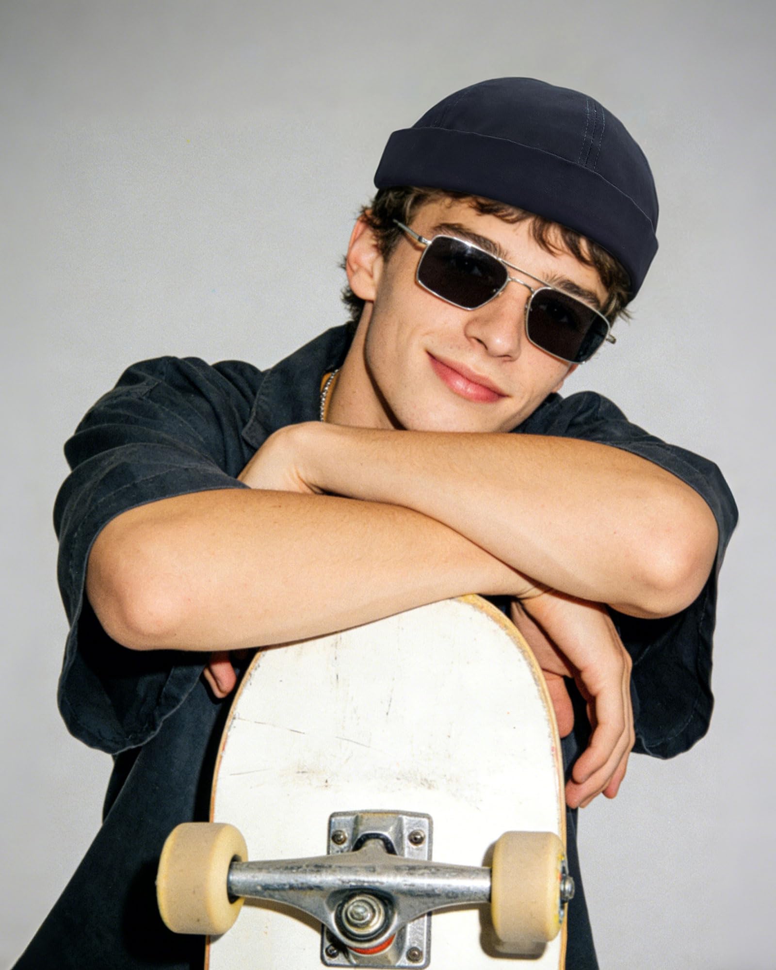 Clape Rolled Cuff Harbour Hat Cotton Classic Brimless Docker Cap Unisex Streetwear Skullcap for Daily Wear - 4