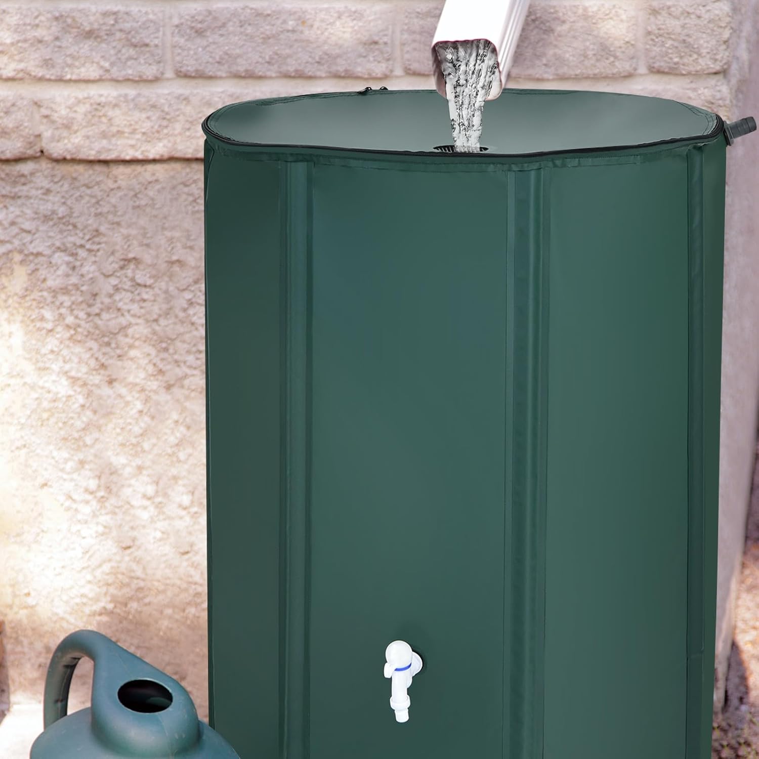 100 Gallon Rain Barrel Water Collector Premium Portable Collapsible Tank for Backyard