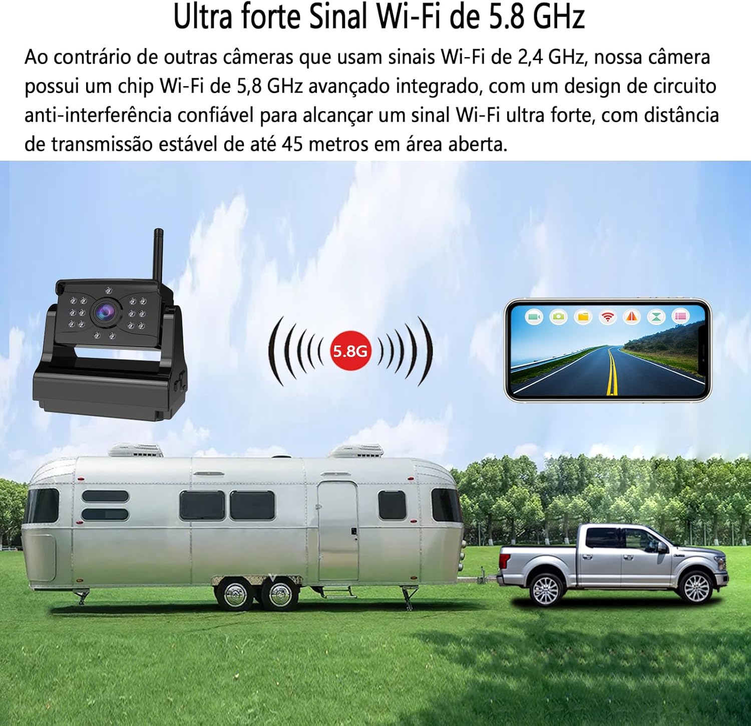Wireless Backup Camera, Ultra Strong WiFi Signal Clear Picture Magnetic Rechargeable Rear View Reverse Back up Camera for Hitch Gooseneck Travel Boat Horse Trailer Truck Camper RV Pickup iPhone