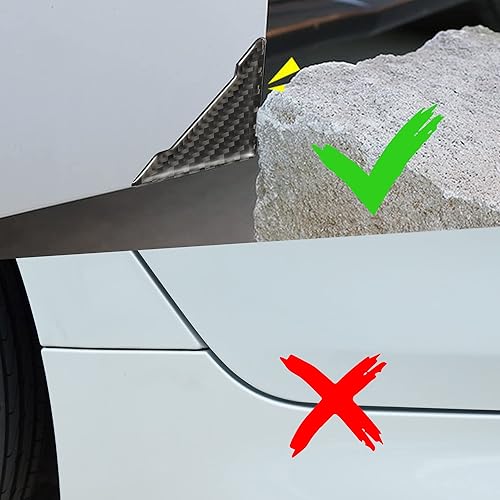 Miniatura 7 de TOMALL - 4 protectores de borde de puerta de coche, anticolisión, antirozaduras, con textura de fibra de carbono, accesorios para esquinas de