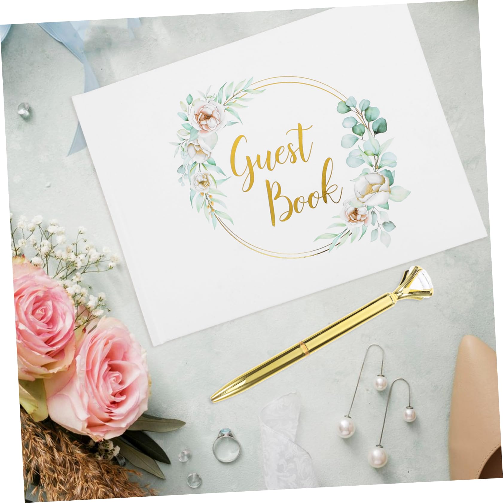 Angoily Libro Degli Ospiti Matrimonio Album Ritagli Portatile Elegante Libro Delle Firme Per Ricevimenti Per Ospiti Matrimoni e Fidanzamenti