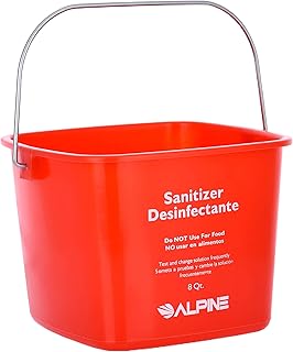 Alpine Industries Commercial Sanitizing Pail Bucket (8 Qt, Red)