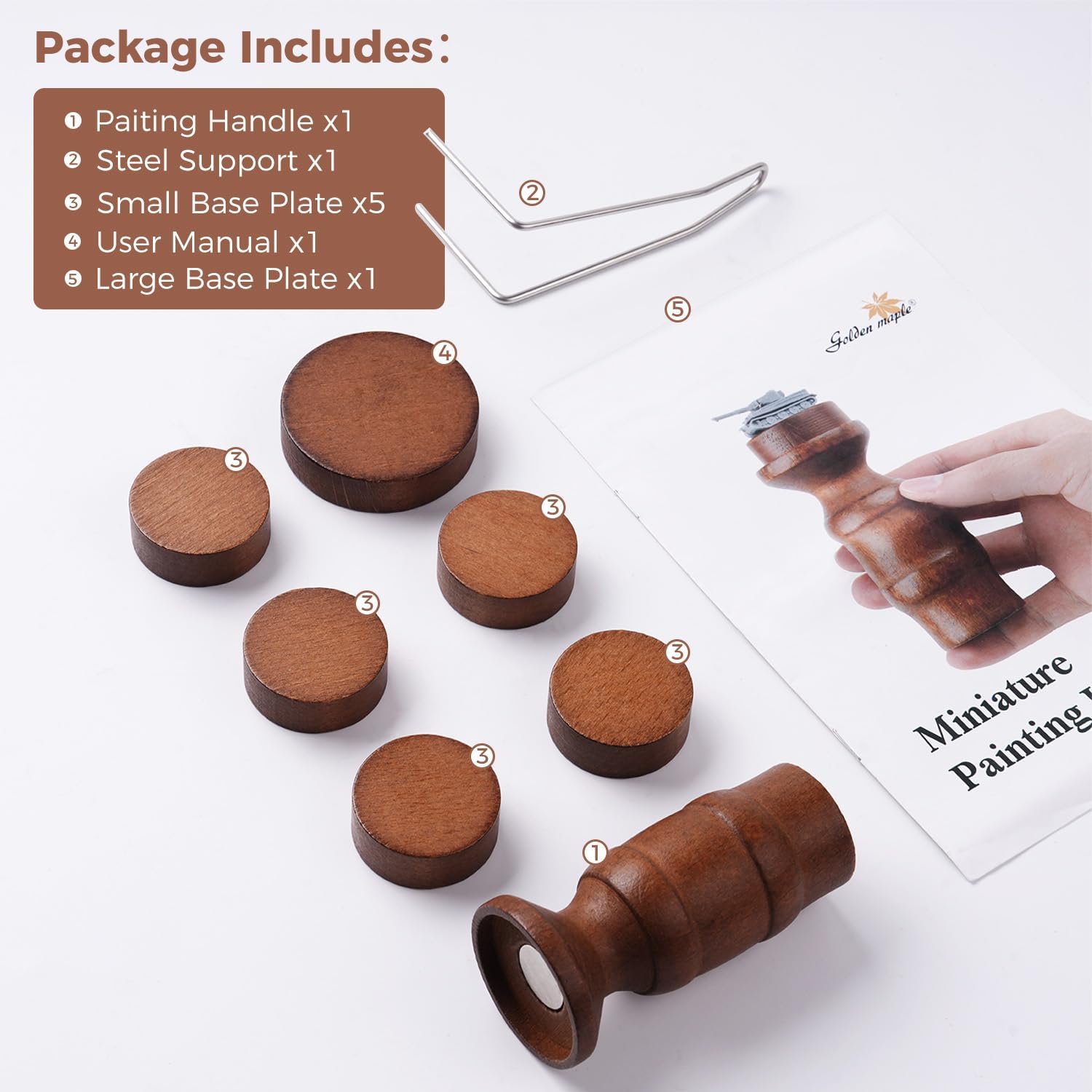 Golden Maple Miniatur-Malgriff – 360 Grad drehbarer Miniaturhalter für Tisch-Miniaturen, Fantasy-Modelle, Kits für Acrylmalerei und Detaillierung