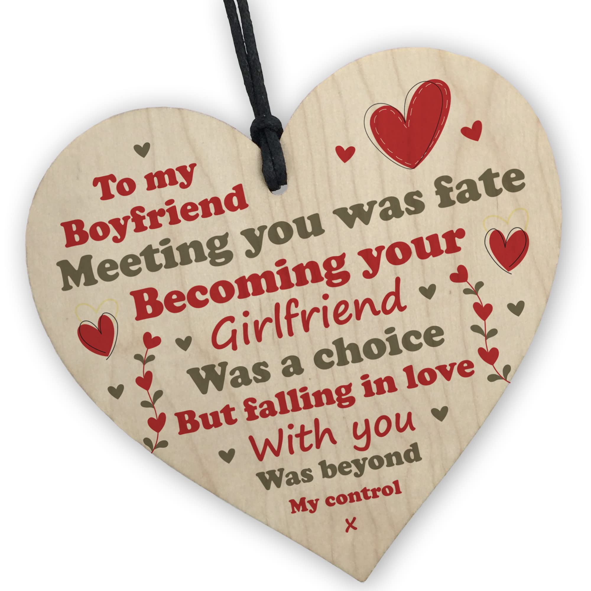 Red Ocean Valentines Gift Boyfriend Wood Heart Plaque Gift For Boyfriend For Anniversary Present Gift For Him